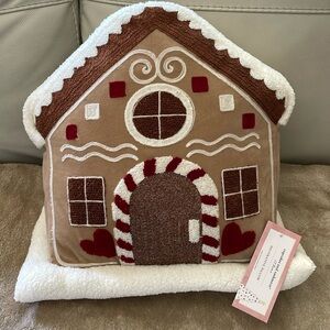 Cupcakes and Cashmere Gingerbread House Pillow Holiday Pillow NWT